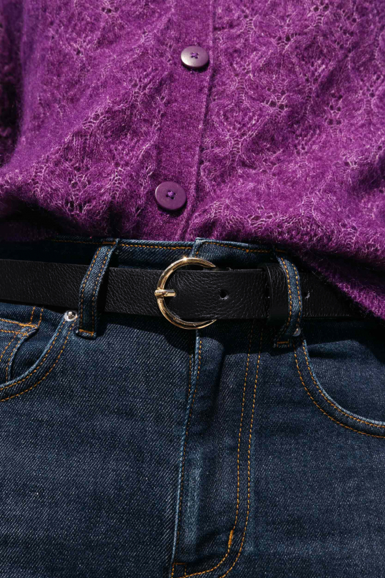 Midnight Blue Leather Belt
