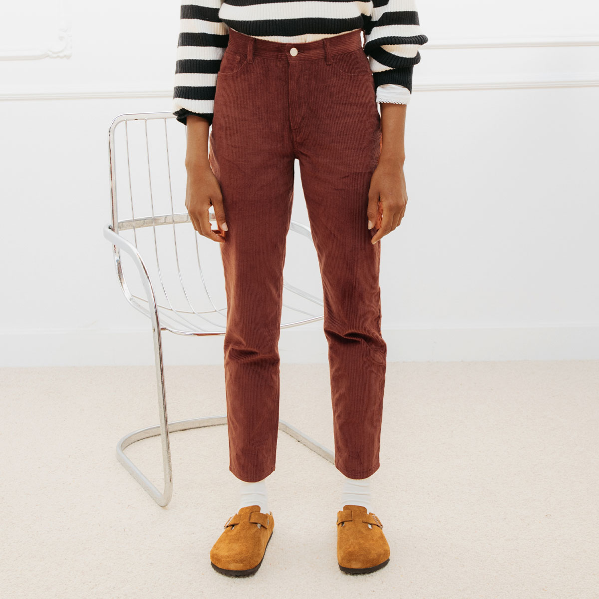 Buy ONLY Women Brown Corduroy Regular Fit Solid Cropped Trousers online   Looksgudin